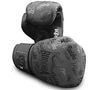 Buddha Fight Wear. Guanti da allenamento e combattimento, Special Edition, realizzati a mano, Boxe, Muay Thai, Kick Boxing e MMA Modello Top Premium Nero Opaco 14 Once