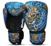 BUDDHA FIGHT WEAR Guanti da boxe Blue Dragon, progettati per l'allenamento e lo sparring nel Muay Thai, Kickboxen, Fitness - Uomini e Donne - 300 ml