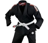 Buddha Fight Wear - Kimono Premium Infinity Nero di Jiu Jitsu Brasiliano/BJJ Gi con Cintura Bianca, Adulto Unisex, Nero , A2