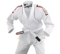 Buddha Fight Wear - Kimono Premium Infinity Nero di Jiu Jitsu Brasiliano/BJJ Gi con Cintura Bianca, Unisex Adulto, bianco, A1