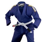 Buddha Fight Wear - Kimono Premium Infinity nero Jiu Jitsu brasiliano/BJJ Gi con cintura bianca, unisex adulto, blu navy, ML=A2