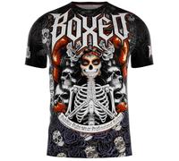 Buddha Fight Wear Maglia Muay Thai, Boxe, MMA, Kick Boxing Dry Fit Top Manica Corta Unisex, grigio, L