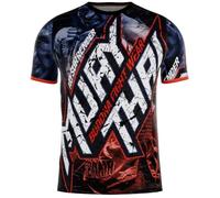 Buddha Fight Wear Maglia Muay Thai, Boxe, MMA, Kick Boxing Dry Fit Top Manica Corta Unisex, multicolore, M