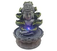 Buddha, fontana interna con LED che cambia colore, decorazione per meditazione e relax per sala da tè in ufficio