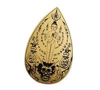 Buddha Gold Card, Gold Thai Amulet | Thai Buddha sacro fascino amuleto oro | Lucky Sign Scripture rune, collana fascino religioso per di salute, Siehe Beschreibung, Vedi descrizione,