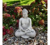 Buddha Guardiano Del Tempio Figura di Pietra 42 CM 19 KG Grigio Cemento bianco