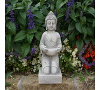 Buddha Guardiano Del Tempio Figura di Pietra 43 CM 9 KG Grigio Cemento bianco