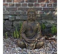 Buddha Guardiano Del Tempio Statua Figura 66 CM 63 KG Oro Cemento bianco