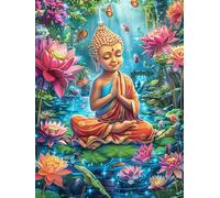 Buddha in Magical Forest Puzzle 1000 Pezzi Difficili Per Adulti Fairy Tale Scenery Cartoon Cartone Opaco Anti Riflesso Tema Astratto Per Passatempo Impegnativo Con Poster Incluso Migliore Vendita 1000