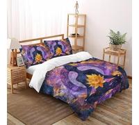 Buddha Luce Loto Set Di Biancheria Da Letto Copripiumino 2 Pezzi Comfort Bassa Allergia Per Coppia Adulti Doppia Con Cerniera Double（200x200cm）