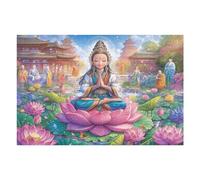 Buddha Meditate Lotus Puzzle 1000 Pezzi Alpi Italiane Per Adulti Esperti Cartone Rigido Difficoltà Media Per Vacanze Invernali Da Passatempo Con Colla Inclusa 1000 PCS（75x50cm）