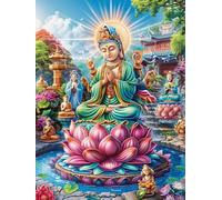 Buddha Meditating on A Lotus Flower Puzzle 500 Pezzi Rompicapo Per Team Building Science Fiction Magical Dream Attività Di Gruppo Collaborazione E Divertimento Regalo Festa Aziendale 500 PCS