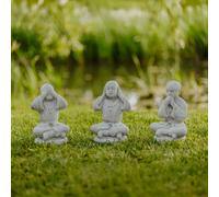 Buddha Monaco 3er Set Figura di Pietra 25 CM 11 KG Grigio Cemento bianco
