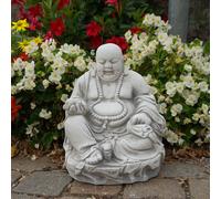 Buddha Monaco Guardiano Del Tempio Figura 28 CM 15 KG Grigio Cemento bianco