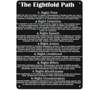 Buddha Noble Eightfold Path Inspirational Wall-Art Tin 8 X 12