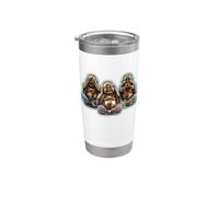 Buddha See le Hear Speak No le Evil Bicchiere termico in acciaio inox doppia parete