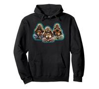 Buddha See Le Hear Speak No Le Evil Felpa con Cappuccio