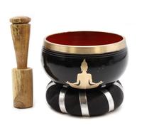 Buddha Singing Bowl Set- Black/Orange 10.7cm