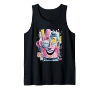 Buddha Sorridente Graffiti Pop Ritratto Spirituale Arte Grafica Canotta