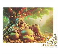 Buddha Sorridente Monete 1000 Pezzi Statua Buddha Sorridente Puzzle Cartone Riciclato per Adulti Relax Antistress Decorazione Parete Regalo Compleanno Creatività