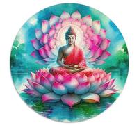 Buddha-Statue 1000 Pezzi Puzzles Forma Rotonda Puzzle Per Adulti O Bambini Puzzle Creativo Arte Ecofriendly 1000pcs (67.5x67.5cm)