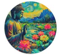 Buddha-Statue 1000 Pezzi Puzzles Forma Rotonda Puzzle Per Adulti O Bambini Puzzle Creativo Arte Ecofriendly 1000pcs (67.5x67.5cm)