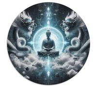 Buddha Statue 1000 Pieces Round Puzzle Puzzle Gifts Reative Puzzles Per La Decorazione Delle Pareti for Adults 1000pcs (67.5x67.5cm)