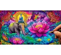 Buddha-Statue Puzzle impossibili 1000 Pezzi Decorazione per la casa. Rilassamento e Intelletto per adulti e ragazzi da 14 anni 38x52cm/1000pcs