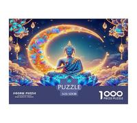 Buddha-Statue Puzzles Giochi Educativo 1000 Elementi Chinese Mythological Style Puzzle Di Cartone Decorazione Perfetta Sfide Divertenti Per Adulti 52x38cm/1000pcs