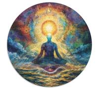 Buddha Statue Puzzles Rotondo 1000 Pezzi Per Bambini E Adulti Ecofriendly Multicolore Creativo Decompressione E Regalo Gioco Di Abilità 1000pcs (67.5x67.5cm)