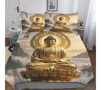 Buddha Statue Set Di Biancheria Da Letto, Traspirante Set Copripiumino, Lavabile Per Ragazzi E Ragazze, Sakyamuni Biancheria Da Letto Double(200x200cm)