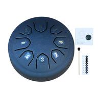 Buddha Stones - Tamburo per lingua in acciaio, 11,4 cm, 8 note, con bacchetta e adesivi, tamburo a mano in acciaio al carbonio, kit per meditazione, intrattenimento, educazione musicale