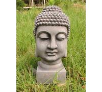 Buddha Testa Ca. 32cm In Pietra Effetto Originale Resistente E Impermeabile