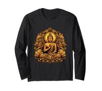 Buddha Zen Meditazione Buddismo Yoga Spirituale Maglia a Manica