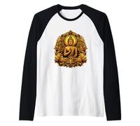 Buddha Zen Meditazione Buddismo Yoga Spirituale Maglia con Maniche Raglan