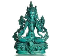 BUDDHAFIGUREN/Billy Held Statua di Buddha verde in resina, turchese, 15 cm