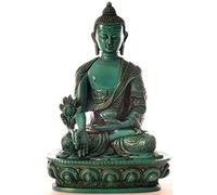 BUDDHAFIGUREN Statua del Buddha della Medicina 20 cm in resina turchese