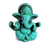 BUDDHAFIGUREN Statua di Buddha/indù Ganesha Ganapati Ganesh 6,5 cm - Resina - Turchese