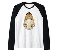 Buddismo Mahayana Dea Guanyin Avalokiteshvara Maglia con Maniche Raglan
