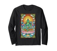 Buddismo Mantra Tara Buddha Verde in Vetro colorato Maglia a Manica