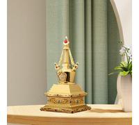 Buddismo tibetano Bodhi Stupa Tower Decor Collezionismo Decorativo in lega