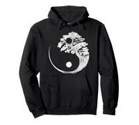 Buddismo Zen buddista dell'albero dei bonsai di Yin Yang Felpa con Cappuccio