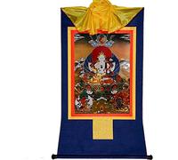 Buddista Tangka, appeso a parete tibetana, Mudra Crafts Chenrezig Thangka Appeso a parete Thangka Pittura - Broccato buddista tibetano Thangka (Colore: Oro, Taglia: S) (Colore: Blu, Taglia: M) (Colore