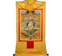 Buddista Tangka, appeso a parete tibetana, Otto forme di Padmasambhava, Guru Rinpoche, Lotus Born, Thangka Broccato, for Zen (Colore: Colore unico, Taglia: Grande