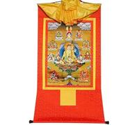 Buddista Tangka, appeso a parete tibetana, Otto forme di Padmasambhava, Guru Rinpoche, Lotus Born, Thangka Brocade, for Zen (Colore: Blu, Dimensioni: Medio (62 cm*47c (Col (Color : Red, Size : Small