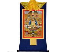 Buddista Tangka, appeso a parete tibetana, Padmasambhava Stampa artistica buddista Arazzo Thangka tibetano for la meditazione Zen sull'altare buddista (Colore: Oro, Dimensioni: S) (Colore: Blu, Dimens