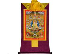 Buddista Tangka, appeso a parete tibetana, Padmasambhava Stampa artistica buddista Arazzo Thangka tibetano for la meditazione Zen sull'altare buddista (Colore: Oro, Dimensioni: S) (Colore: Blu, Dimens