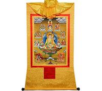 Buddista Tangka, appeso a parete tibetana, Padmasambhava Stampa artistica buddista Arazzo Thangka tibetano for la meditazione Zen sull'altare buddista (Colore: Oro, Dimensioni: S) (Colore: Blu, Dimens