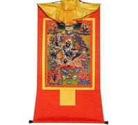 Buddista Tangka, appeso a parete tibetana, Palden Lhamo (Dea gloriosa, Remati, Protettrice della saggezza), Broccato Thangka, for Zen (Colore: Rosso, Dimensioni: Grande (85 cm * 63c (Col (Color : Red