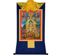 Buddista Tangka, appeso a parete tibetana, Sakya Cinque Antenati Arazzo Thangka Tibetano Buddista Tibetano Thangka BrocadeDecor (Colore : Blu, Dimensioni : S)